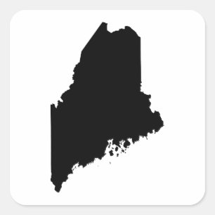 Adesivo Quadrado Esboço do estado de Maine