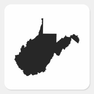 Adesivo Quadrado Esboço do estado de West Virginia