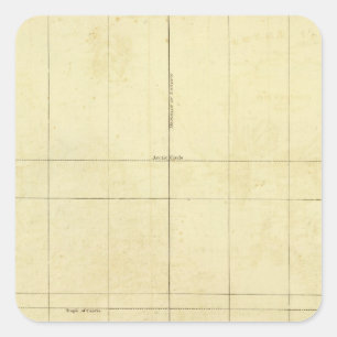 Adesivo Quadrado Esboço do mapa do mundo