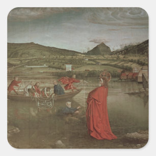 Adesivo Quadrado Esboço miraculoso dos peixes