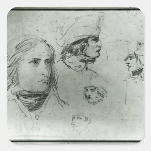 Adesivo Quadrado Esboços de Napoleon Bonaparte, 1797