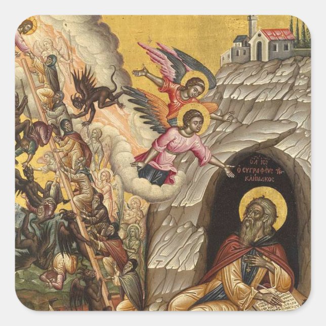 Adesivo Quadrado Escada de sotaque divino por Emmanuel Tzanes (Frente)