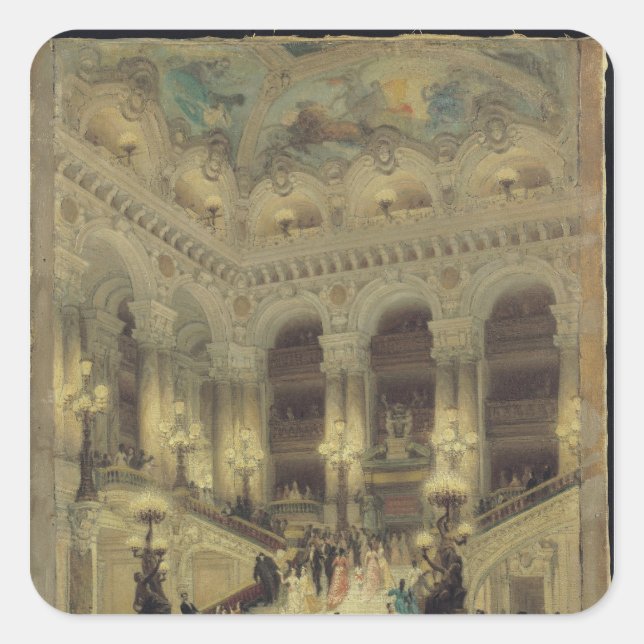 Adesivo Quadrado Escadaria da Ópera, 1877 (Frente)