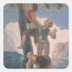 Adesivo Quadrado Escalada dos meninos de Francisco Jose de Goya y