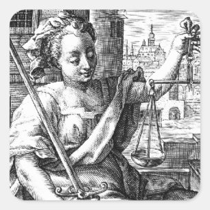 Adesivo Quadrado Escalas de Justiça