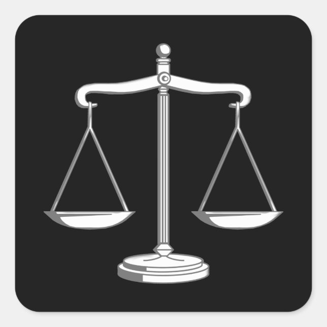 Adesivo Quadrado Escalas de Justiça (Frente)