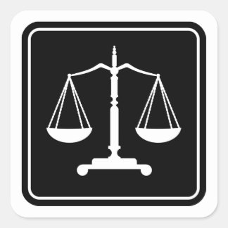 Adesivo Quadrado Escalas de Justiça | Clássico
