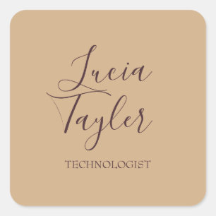 Adesivo Quadrado Escamudo de script de negócios elegante