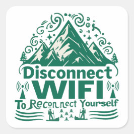 Adesivo Quadrado Escapar da reconexão digital com a natureza