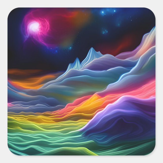 Adesivo Quadrado Escape espacial fantasia (Frente)