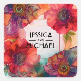 Adesivo Quadrado Escarlet Elegância Petal