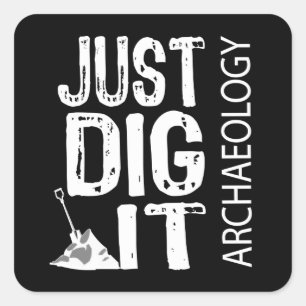 Adesivo Quadrado Escavação da arqueologia ele