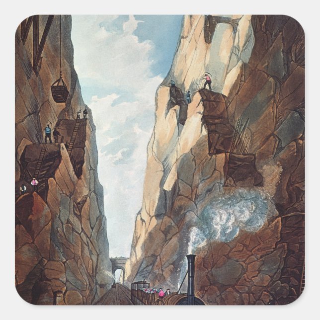 Adesivo Quadrado Escavação do Monte Oleícola, Milhas de (Frente)