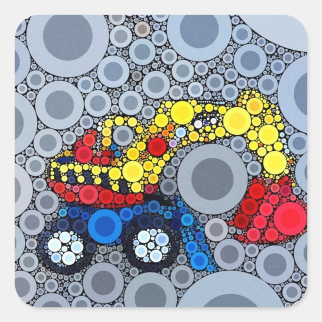 Adesivo Quadrado Escavador de Caminhão para Construção de Crianças  (Frente)