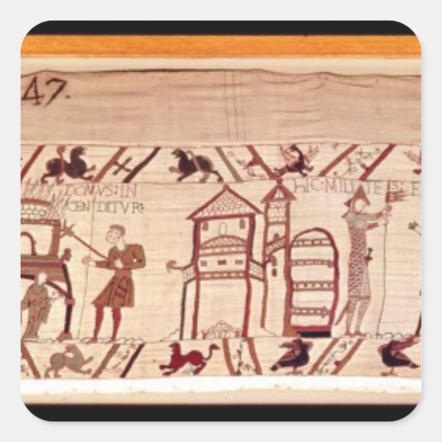 Adesivo Quadrado Escavando as fortificações para um campo em (Frente)