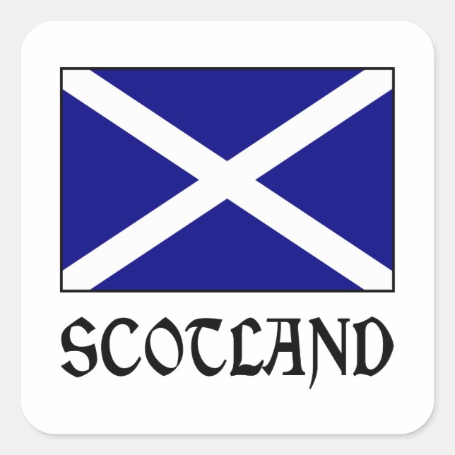 Adesivo Quadrado Escócia e Scot Flag (Frente)