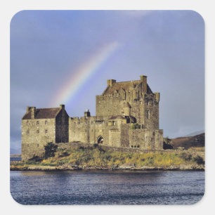 Adesivo Quadrado Escócia, Highland, Wester Ross, Eilean Donan