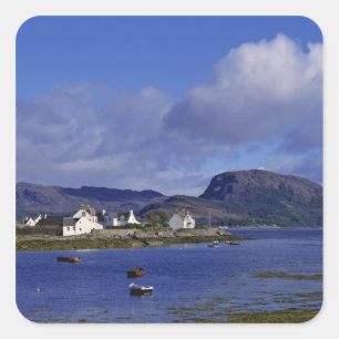 Adesivo Quadrado Escócia, Highland, Wester Ross, Plockton.