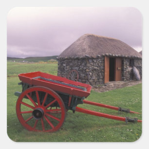 Adesivo Quadrado Escócia, Ilha de Skye, Kilmuir. Paisagem rural