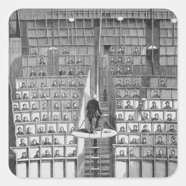 Adesivo Quadrado Escola de Adultos na Capela, sobre o Sistema Separ (Frente)