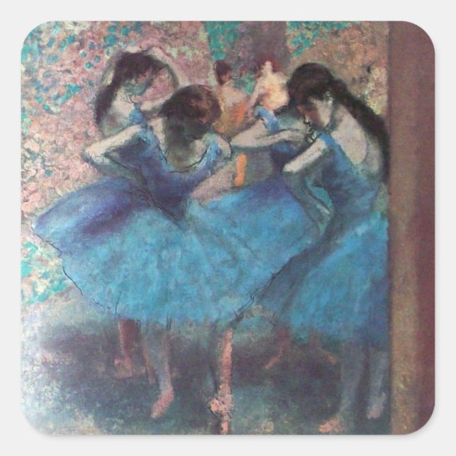ADESIVO QUADRADO ESCOLA DE DANÇAS/DANÇAS DE BALÉ BALLERINA EM AZUL (Frente)