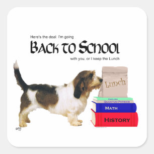 Adesivo Quadrado Escola Patit Basset Griffon Vendeen