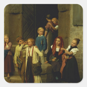 Adesivo Quadrado Escolas assistindo um menino chorando, 1861