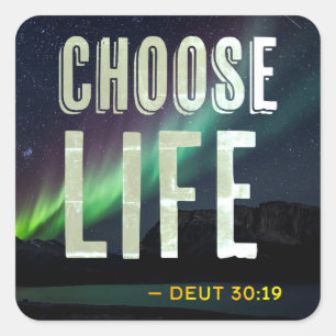 Adesivo Quadrado Escolha a Desautonomia 30:19 Pro-Life