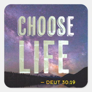 Adesivo Quadrado Escolha a Desautonomia 30:19 Pro-Life