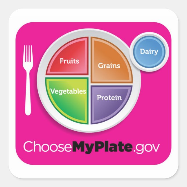 Adesivo Quadrado Escolha MyPlate Sticker - Magenta (Frente)