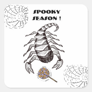 Adesivo Quadrado Escorpião Spooky
