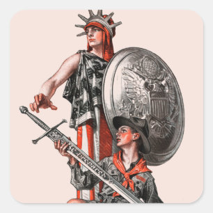 Adesivo Quadrado Escoteiro e Liberdade