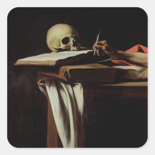 Adesivo Quadrado Escrita de St Jerome, c.1604 (detalhe de 64911)