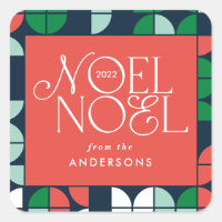 Escrito geométrico colorido Noel de Natal brilhant