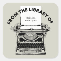 Escritora De Vintage Da Biblioteca Do Bookplate