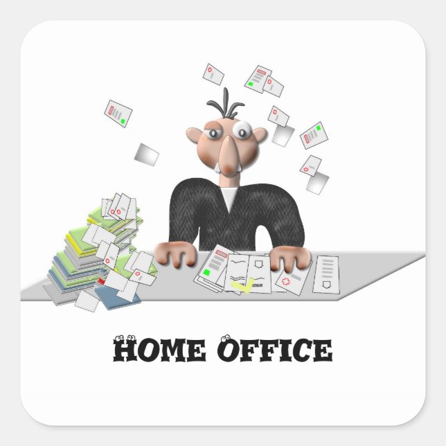 Adesivo Quadrado Escritório doméstico, personalizado (Frente)