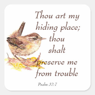 Adesivo Quadrado Escritura De Bíblia De Aves Marinhas Com Cor De Ág