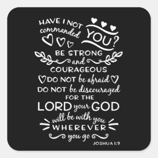 Adesivo Quadrado Escritura de bíblia Verse Joshua 1:9