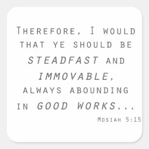 Adesivo Quadrado escritura de mosiah lds imóvel stadfast