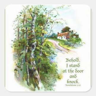 Adesivo Quadrado Escritura de Revelações 3:20