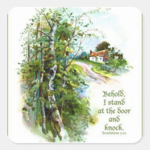 Adesivo Quadrado Escritura do 3:20 das revelações