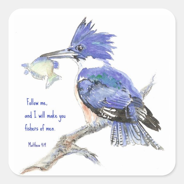 Adesivo Quadrado Escritura, Fishers of Men, Inspiração, Matthew (Frente)