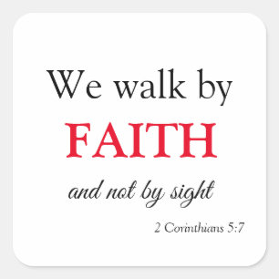 Adesivo Quadrado Escrituras cristãs de Faith