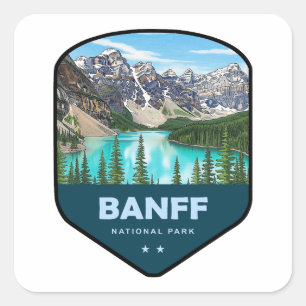Adesivo Quadrado Escudo do Parque Nacional Banff