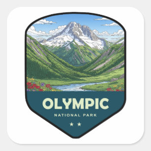 Adesivo Quadrado Escudo do Parque Nacional Olímpico