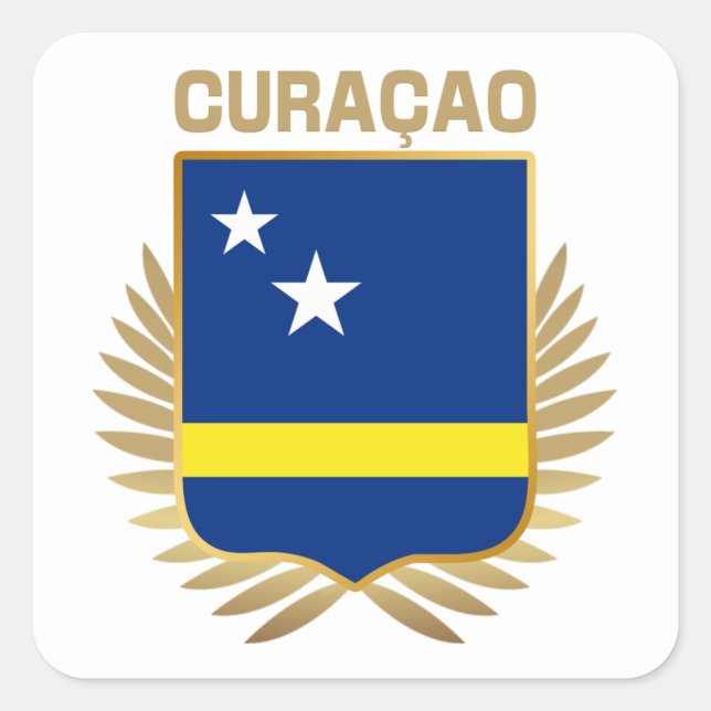 Adesivo Quadrado Escudo do Sinalizador Curacao (Frente)