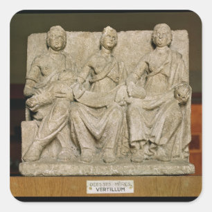Adesivo Quadrado Escultura votiva de uma deidade tripla da mãe