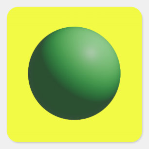 Adesivo Quadrado Esfera Verde sobre Amarelo