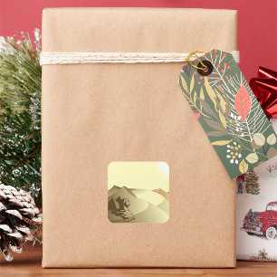 Adesivo Quadrado Esfinge No Deserto