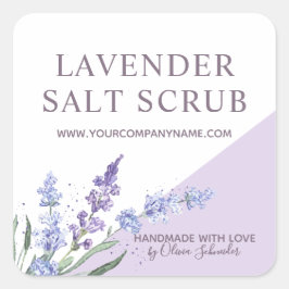 Adesivo Quadrado Esfoliante Salino Floral Lavanda Aquarela